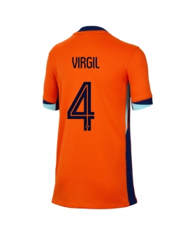 Paesi Bassi Virgil van Dijk #4 Maglia Gara Casa Repliche Europei 2024 Donna